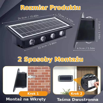 Solarna Lampa Ścienna LED