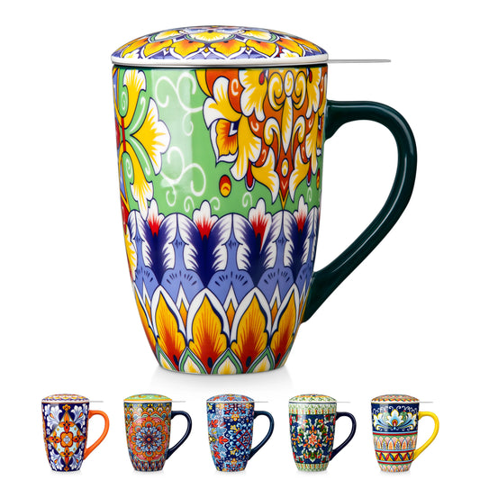 Ceramiczny kubek do herbaty z zaparzaczem ze stali nierdzewnej 540 ml